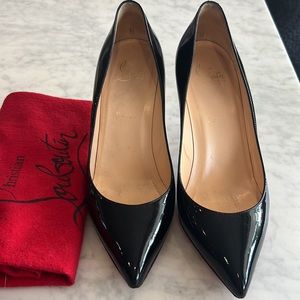 SOLD Christian Louboutin 85mm Patent Leather Black Pointy Toe heels size 40